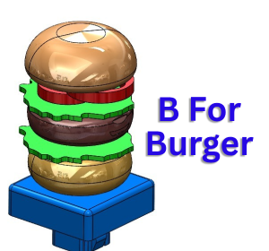 3D Printed Keycap B For Burger